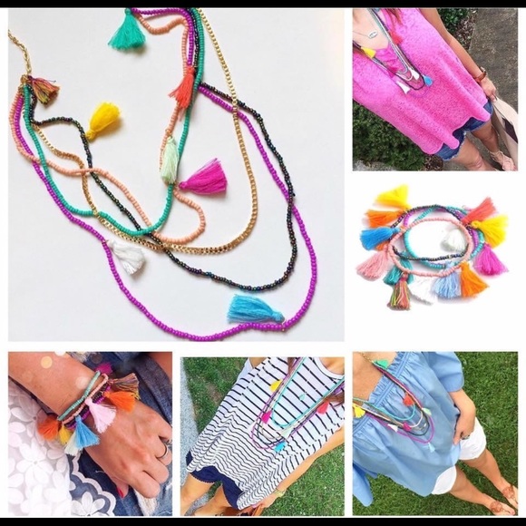 3/$25—Bright & Fun Tassel Neck./Bracelet Set!! NWT - Picture 6 of 7